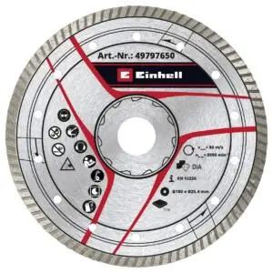 Disc diamantat Turbo Einhell 180 x 25,4 mm pentru taiere gresie si faianta 49797650