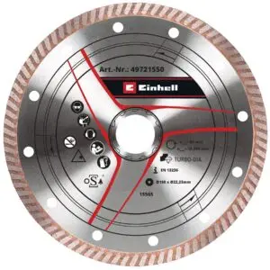Disc diamantat subtire Einhell 150x1,6mm pentru polizoare unghiulare - Taiere precisa in gresie si piatra 49721550