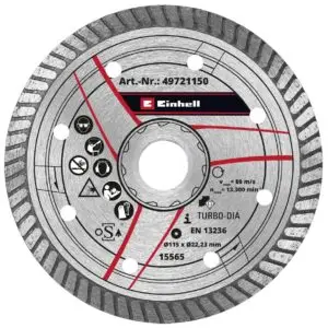 Disc de taiere diamantat Extra thin 115x1,4 mm pentru polizor unghiular - Original Einhell 49721150