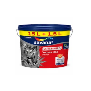Vopsea Savana ultra-lavabilă albă interior Ultra Rezist cu Teflon 15 L +1.5 l