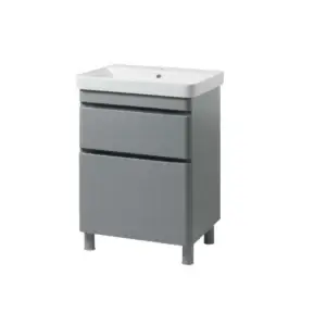 Mobilier de baie Vivace cu lavoar 60 cm, Gri Mat