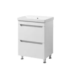 Mobilier de baie Sempre cu lavoar 61 cm, Alb Lucios