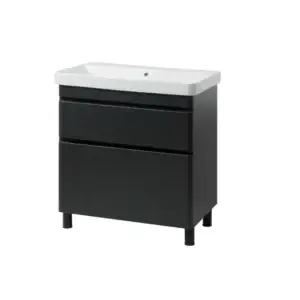Mobilier de baie Vivace cu lavoar 100 cm, Negru Mat