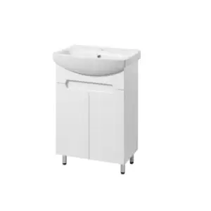 Mobilier de baie Estel cu lavoar Cersania 50 cm, Alb Lucios