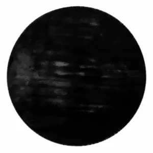 Covor pufos Lalee Heaven 800 Black/Negru, 160x160 cm, rotund, 100% Poliester - Heaven 800