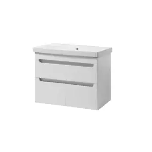 Set mobilier baie suspendat Sempre cu lavoar ceramic, 81 cm, Alb TN-3