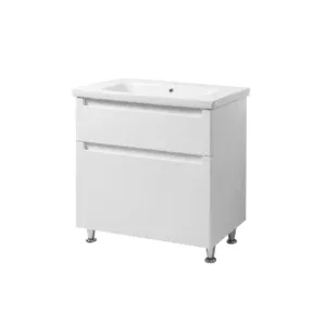 Set mobilier baie Elba TNB-2 D cu lavoar Bolero, 65 cm, Alb Lucios