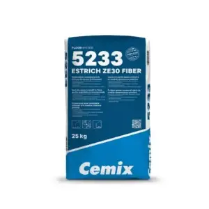 Șapă de ciment armată cu fibre Cemix 5233 ESTRICH ZE30 FIBER, interior/exterior, 25 Kg