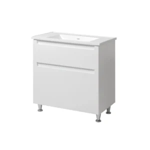 Set mobilier baie Elba TNB-2 D cu lavoar Onyx ceramic, 100 cm, Alb Lucios