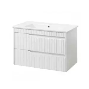 Set mobilier baie suspendat Florence TP-2 D cu lavoar New Line, 80 cm, Alb Mat
