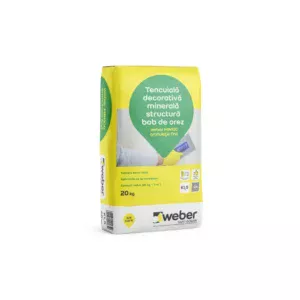 Tencuială Decorativă Minerală weber MIN100 K3 (Praf de Piatră / Bob de Orez), 20 Kg
