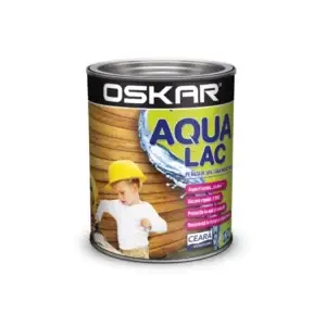 OSKAR Aqua Lac, interior/exterior, Lac colorat pentru lemn pe bază de apă, Nuc, 10 L
