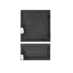 Ușă sobă cu cenușar model Palmier, pentru sobă economică, 270 + 140 x 250 mm