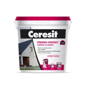 Ceresit Strong Contact – Amorsă cu quartz pentru tencuieli decorative, interior și exterior, 8 kg