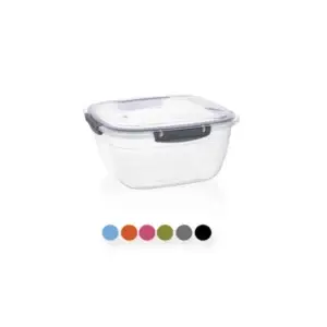Cutie pătrată etanșă pentru alimente 900 ml, cu capac cu garnitură, QS137