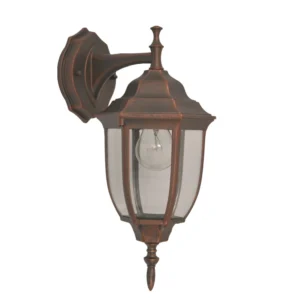 Aplică de exterior Klausen BABYLON 3, finisaj rustic, aluminiu și sticlă, stil clasic, 1xE27, IP44, LY-2001